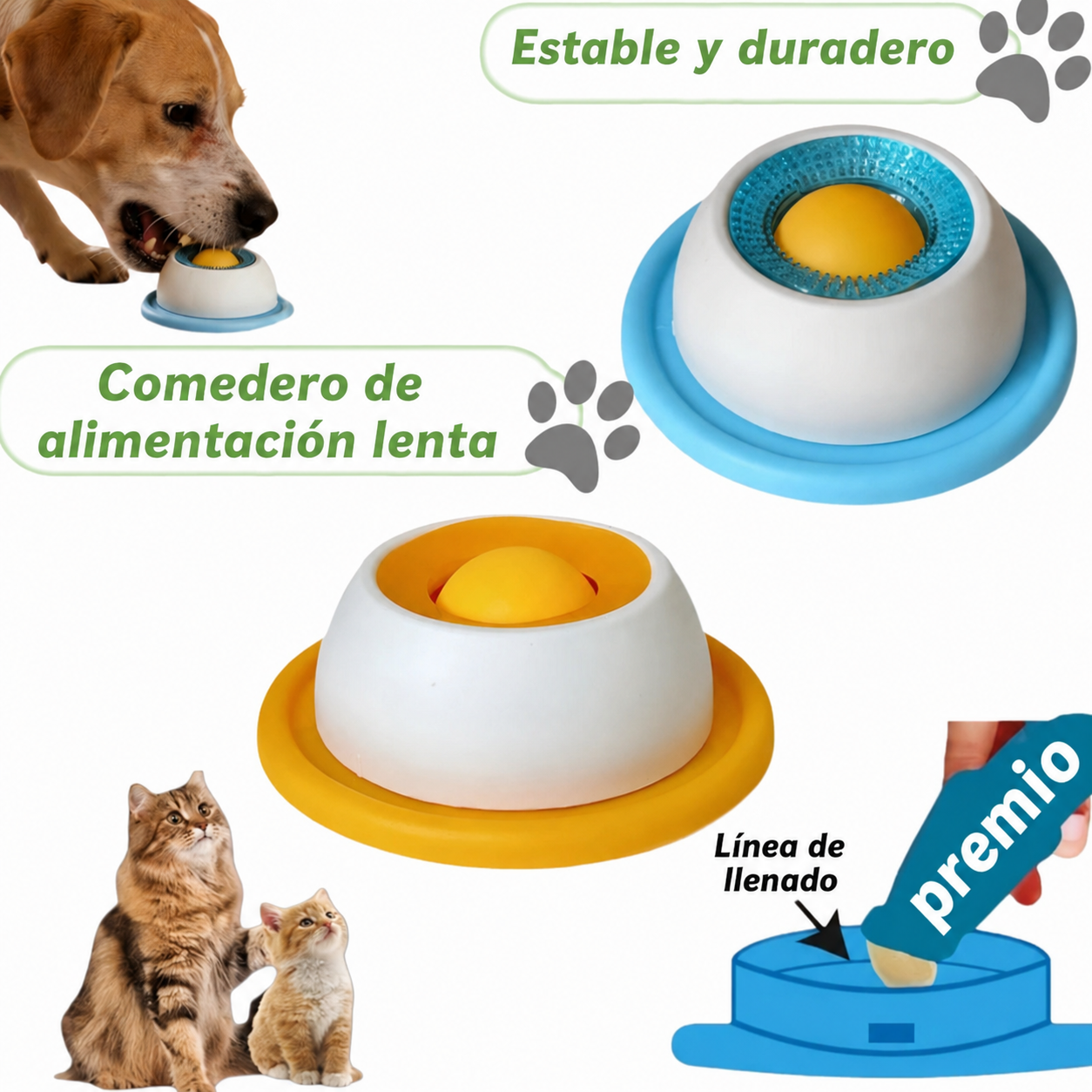 Cuenco de Alimentación Lenta y Juguete Interactivo para Mascotas