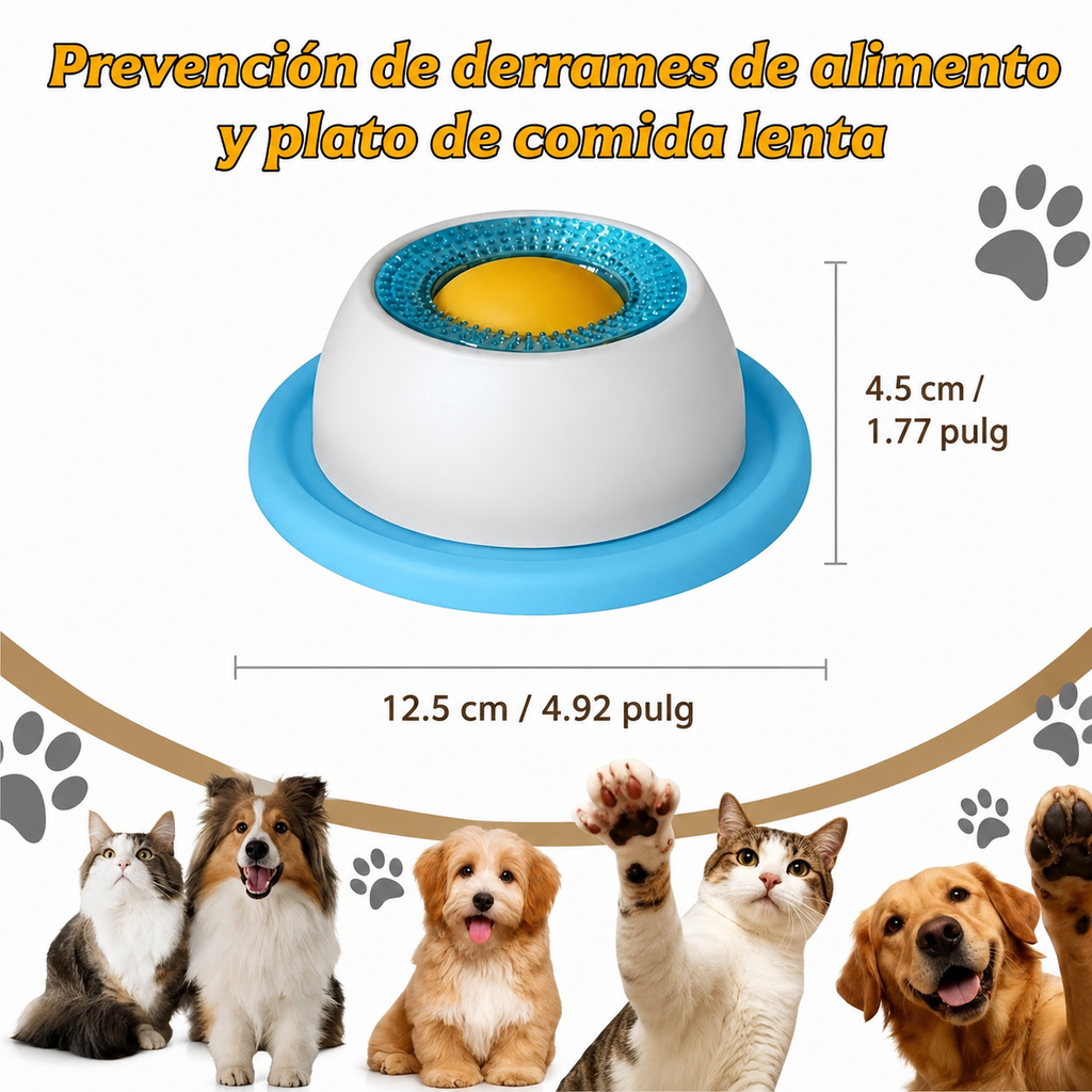 Cuenco de Alimentación Lenta y Juguete Interactivo para Mascotas