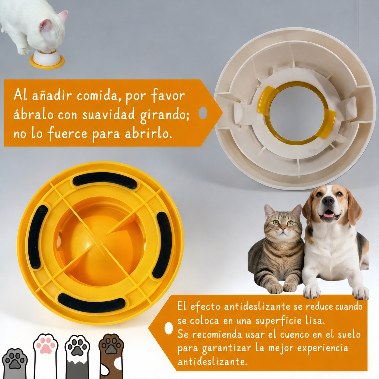 Cuenco de Alimentación Lenta y Juguete Interactivo para Mascotas