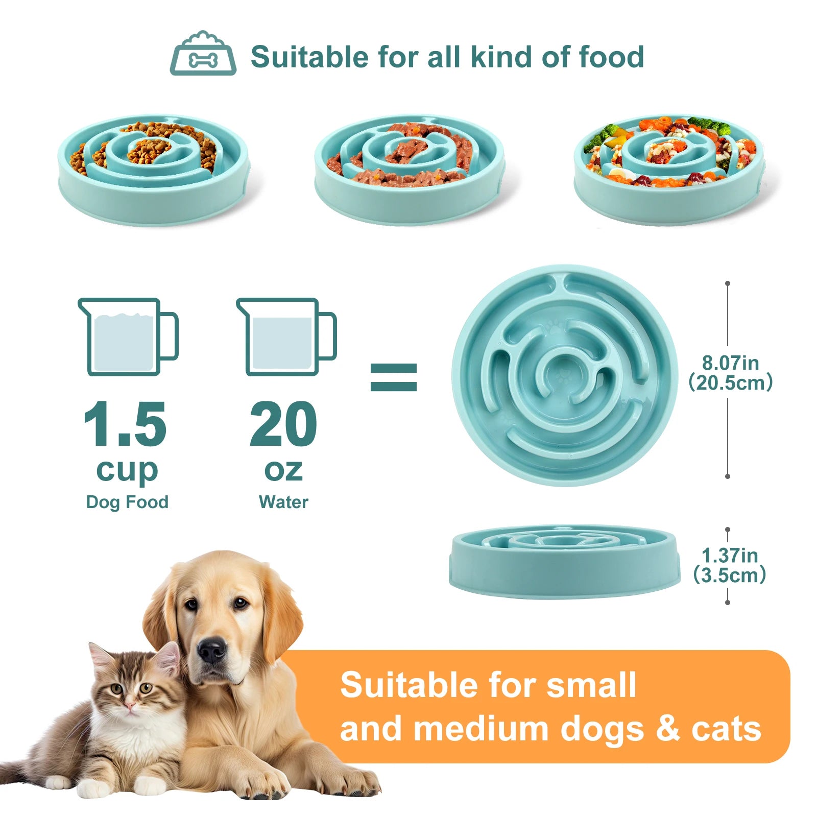 Cuenco de Alimentación Lenta "Anti-Ansiedad" para Mascotas